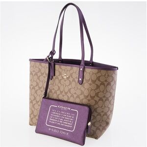 Coach bag with pochette purple super cute and large